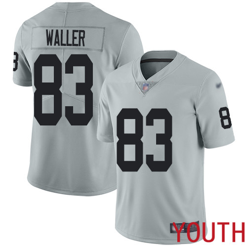 Oakland Raiders Limited Silver Youth Darren Waller Jersey NFL Football #83 Inverted Legend Jersey